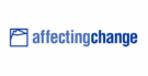 affectingchange logo of a deep cobalt blue mountain in a square box with the words affectingchange in two tones of deep cobalt blue, emphasizing 'change' in the deeper blue.
